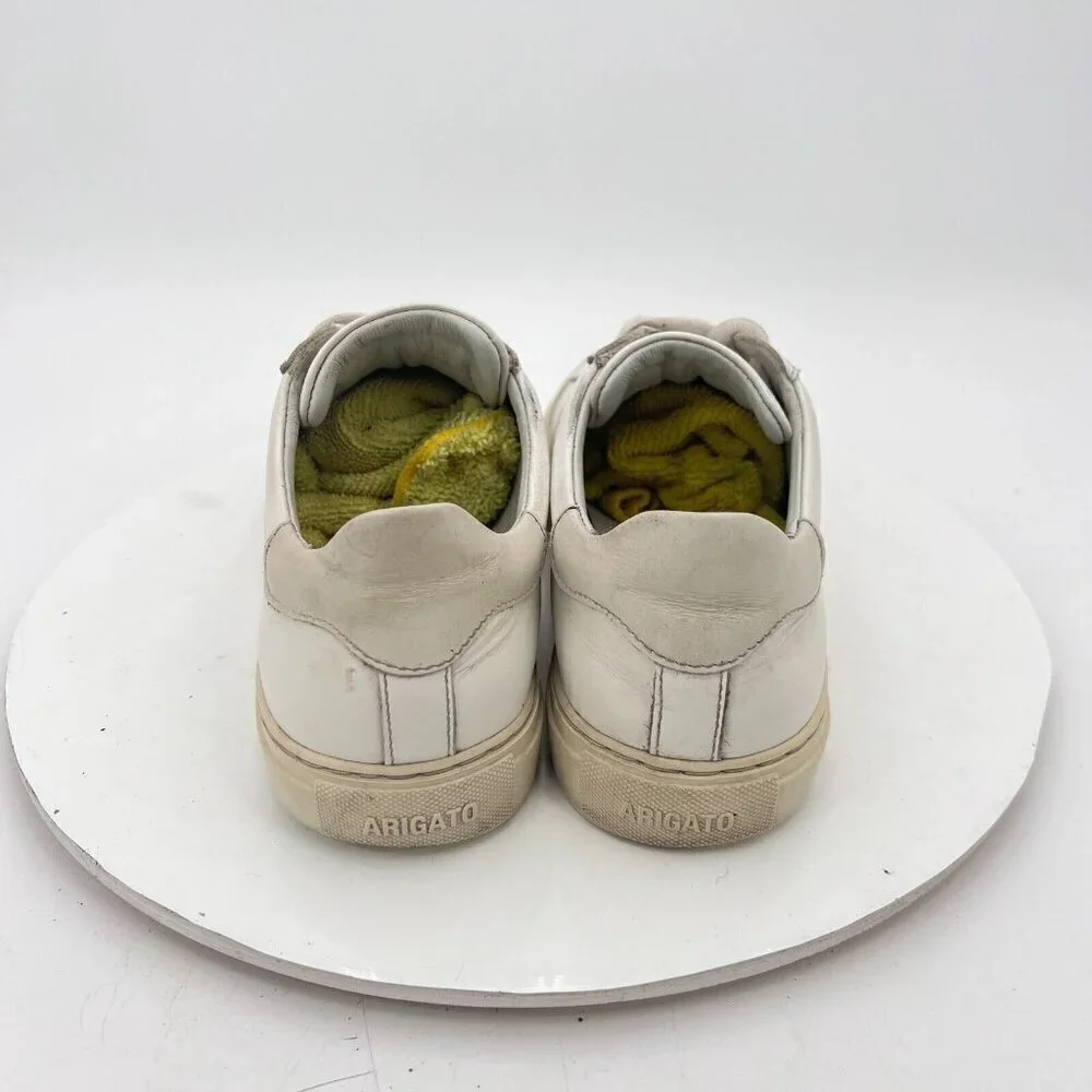 Axel Arigato Clean 90 Women Sz 7.5 White Leather Grey Suede Low Top Casual Shoes